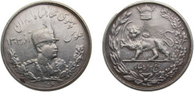 Iran Empire SH1306 (1927) 5000 Dīnār - Rezā Pahlavī Silver (.900) Tehran mint 23.025g XF KM1106