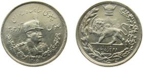Iran Empire SH1306 (1927) 2000 Dīnār - Rezā Pahlavī Silver (.900) 9.21g AU KM1104