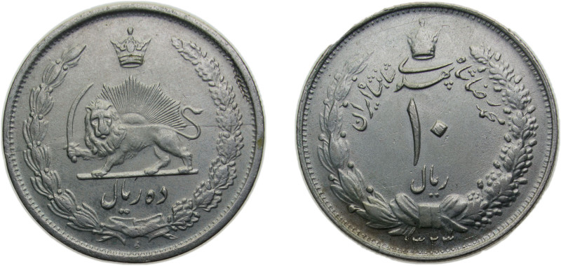 Iran Empire SH1323 (1944) 10 Rials - Mohammad Rezā Pahlavī Silver (.600) 16g UNC...