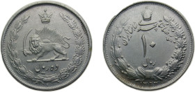 Iran Empire SH1323 (1944) 10 Rials - Mohammad Rezā Pahlavī Silver (.600) 16g UNC KM1146
