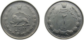 Iran Empire SH1323 (1944) 2 Rials - Mohammad Rezā Pahlavī Silver (.600) 3.2g XF KM1144