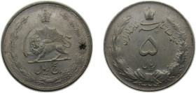 Iran Empire SH1324 (1945) 5 Rials - Mohammad Rezā Pahlavī Silver (.600) 8g UNC KM1145
