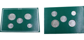 Iran Empire SH1352 (1973) Mint Sets - Mohammad Rezā Pahlavī, 5 Lots Copper-nickel BU