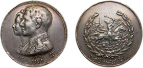 Iran Empire SH1353 (1973) 30 anniversary of reign Medal - Mohammad Rezā Pahlavī, Surface hairlines Silver 20.5g XF