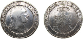 Italy Kingdom of Naples Italian states 1805LD 120 Grani - Ferdinando IV Silver (.833) 27.1g VF KM246