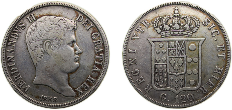 Italy Kingdom of the Two Sicilies Italian states 1838 120 Grana - Ferdinando II ...