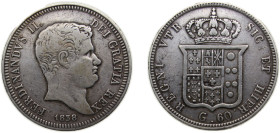 Italy Kingdom of the Two Sicilies Italian states 1838 60 Grana - Ferdinando II (1st portrait) Silver (.833) 13.77g VF KM308 MIR505