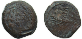 Judea Kingdom AD 17-24 Prutah - Tiberius (Valerius Gratus as Prefect) Bronze Jerusalem mint 1.6g VF Hendin 5ᵗʰ1338 Hendin 5ᵗʰ1339 Hendin 5ᵗʰ1340 RPC I...