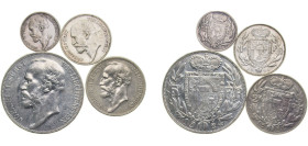 Liechtenstein Principalty 1924 ½, 1 Frank 2, 5 Franken - Johann II, 4 Lots Silver (.835) XF Y7