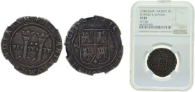 Mexico Spanish colony ND (1542-1555) M-L 2 Reales - Carlos I & Juana Silver (.931) Mexico City mint 6.8g NGC XF40 MB12