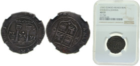 Mexico Spanish colony ND (1542-1555) Mo-O 1 Real - Carlos I & Juana Silver (.931) Mexico City mint 3.4g NGC AU53 MB9