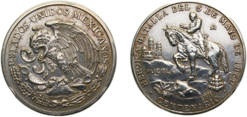 Mexico United Mexican States 1972 Mo Token - Centennial of Battle of Puebla Silv...