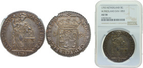 Netherlands Dutch Republic West Friesland 1793 3 Gulden Silver (.920) 31.82g NGC AU58 KM141