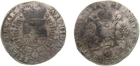 Netherlands Spanish Netherlands Duchy of Brabant 1621 1 Patagon - Albert & Isabella Silver (.875) Brussels mint 27.8g VF GH311 KM35.3 Vanhoudt619 Delm...