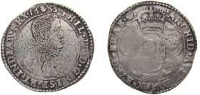 Netherlands Spanish Netherlands Duchy of Brabant 1665 ½ Ducaton - Philip IV (Second Type) Silver (.944) Antwerp mint 16.3g VF GH328-1b KM73.1