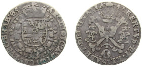 Netherlands Spanish Netherlands Duchy of Brabant ND (1614-1619) ¼ Patagon - Albert & Isabella Silver (.875) Brussels mint 6.7g GH313 KM34.3 Vanhoudt62...