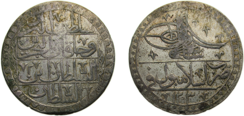 Ottoman Empire 1203//2 (1790) Yüzlük - Selīm III Billon (.465 silver) Konstantin...