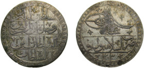 Ottoman Empire 1203//2 (1790) Yüzlük - Selīm III Billon (.465 silver) Konstantiniyye / Qustantiniyah mint 32.1g XF KM507 Dav ECT334