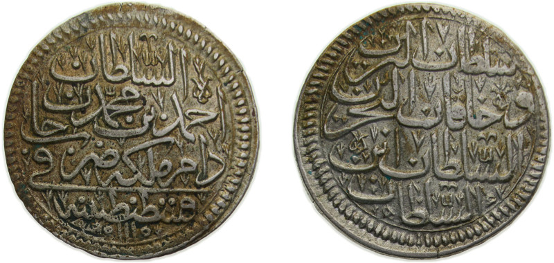 Ottoman Empire AH1115 (1704) ½ Zolota - Ahmed III Billon (.465 silver) Konstanti...