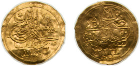 Ottoman Empire AH1223//21 ¼ Cedid Mahmudiye Rubiyesi - Mahmud II Gold (.830) Konstantiniyye / Qustantiniyah mint 0.3g VF KM643