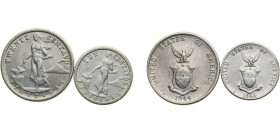 Philippines Commonwealth 1944D 10, 20 Centavos 2 Lots Silver (.750) (Copper .250) Denver mint AU