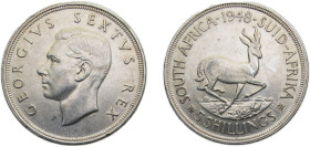 South Africa Union 1948 5 Shillings - George VI (5 Shillings, SEXTVS REX) Silver (.800) Pretoria mint 28.28g AU KM40.1 HernS313-315