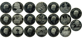 Tunisia Republic 1969 1 Dinar, History of Tunisia Series, 10 Lots Silver (.925) The Franklin mint PF