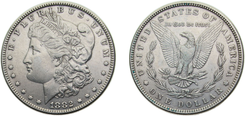 United States Federal republic 1882 1 Dollar "Morgan Dollar" Silver (.900) (.100...