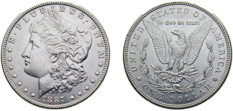 United States Federal republic 1887 1 Dollar "Morgan Dollar" Silver (.900) (.100...