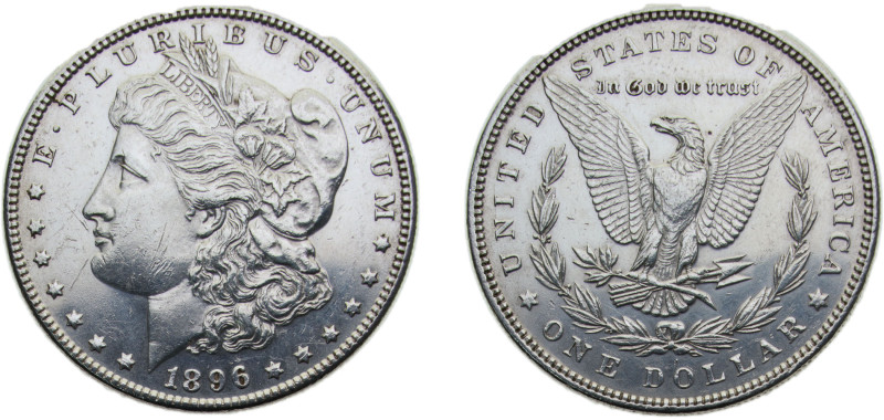 United States Federal republic 1896 1 Dollar "Morgan Dollar" Silver (.900) (.100...