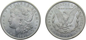 United States Federal republic 1921 1 Dollar "Morgan Dollar" Silver (.900) (.100 copper) Philadelphia mint 26.73g UNC KM110