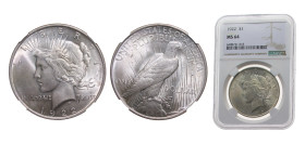 United States Federal republic 1922 1 Dollar "Peace Dollar" Silver (.900) Philadelphia mint 26.73g NGC MS64 KM150