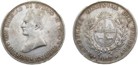 Uruguay Oriental Republic of Uruguay 1917 1 Peso Silver (.900) 25g VF KM23