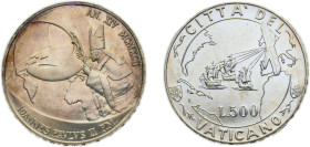 Vatican City City State 1992 500 Lire - Ioannes Pavlvs II Silver (.835) 11g BU KM235