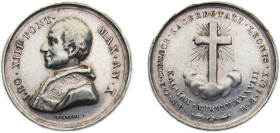 Vatican City City State 1888//X Medal - Leo XIII, Extraordinary medal, official remembrance of the priestly jubilee of Leo XIII 1887 Silver 10g AU Mod...