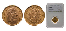 Venezuela United States 1930 10 Bolivares (Centenary of the death of the Liberator) Gold (.900) (Copper .100) United States Mint 3.226g NGC MS64 Y31