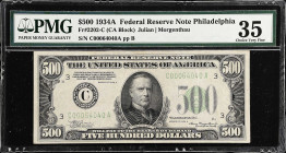 Fr. 2202-C. 1934A $500 Federal Reserve Note. Philadelphia. PMG Choice Very Fine 35.

Estimate: $1800.00- $2200.00