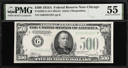 Fr. 2202-G. 1934A $500 Federal Reserve Note. Chicago. PMG About Uncirculated 55.

Estimate: $3200.00- $3800.00