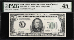 Fr. 2202-G. 1934A $500 Federal Reserve Note. Chicago. PMG Choice Extremely Fine 45.

Estimate: $2400.00- $3000.00