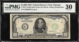 Fr. 2211-Gdgs. 1934 Dark Green Seal $1000 Federal Reserve Note. Chicago. PMG Very Fine 30.

Estimate: $3300.00- $3800.00