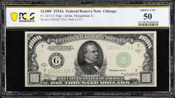 Fr. 2212-G. 1934A $1000 Federal Reserve Note. Chicago. PCGS Banknote About Uncirculated 50.

Estimate: $5000.00- $6000.00