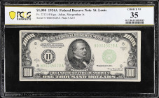 Fr. 2212-H. 1934A $1000 Federal Reserve Note. St. Louis. PCGS Banknote Choice Very Fine 35.

Estimate: $3300.00- $3800.00