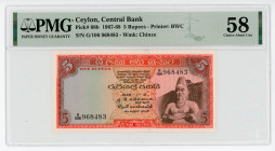 Ceylon 5 Rupees 1968 PMG 58
P# 68b, N# 298684; # G/106 968483; AUNC
