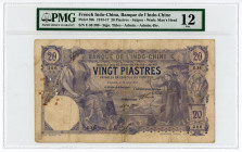 French Indochina 20 Piastres 1913 - 1917 PMG 12
P# 38b, N# 292230; # E.38 206; Wmk: Man's Head, Saigon