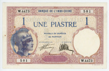 French Indochina 1 Piastre 1927 - 1931 (ND)
P# 48b, N# 220894; # W.4473 581; AUNC, Pinholes
