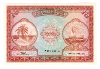 Maldives 10 Rufiyaa 1947
P# 5a, N# 223321; # A230260; UNC