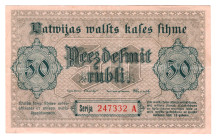 Latvia 50 Roubles 1919
P# 6, N# 257748; # A247332; VF+