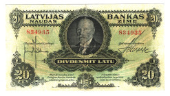 Latvia 20 Latu 1925
P# 17, # 834935; VF