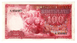 Latvia 100 Latu 1939
P# 22, N# 202343; # A856981; UNC