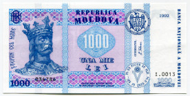 Moldavia 1000 Lei 1992
P# 18, # I.0013 034786; UNC